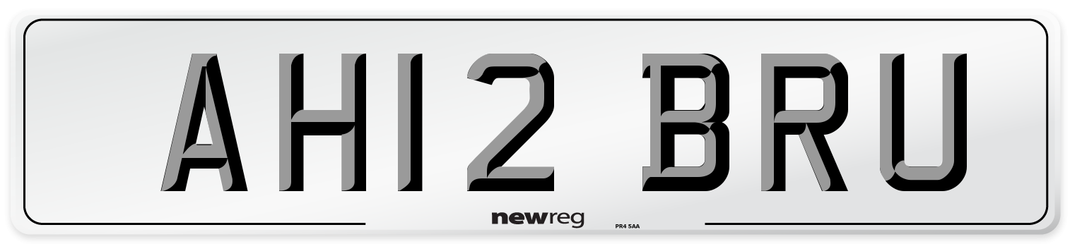 AH12 BRU Number Plate from New Reg